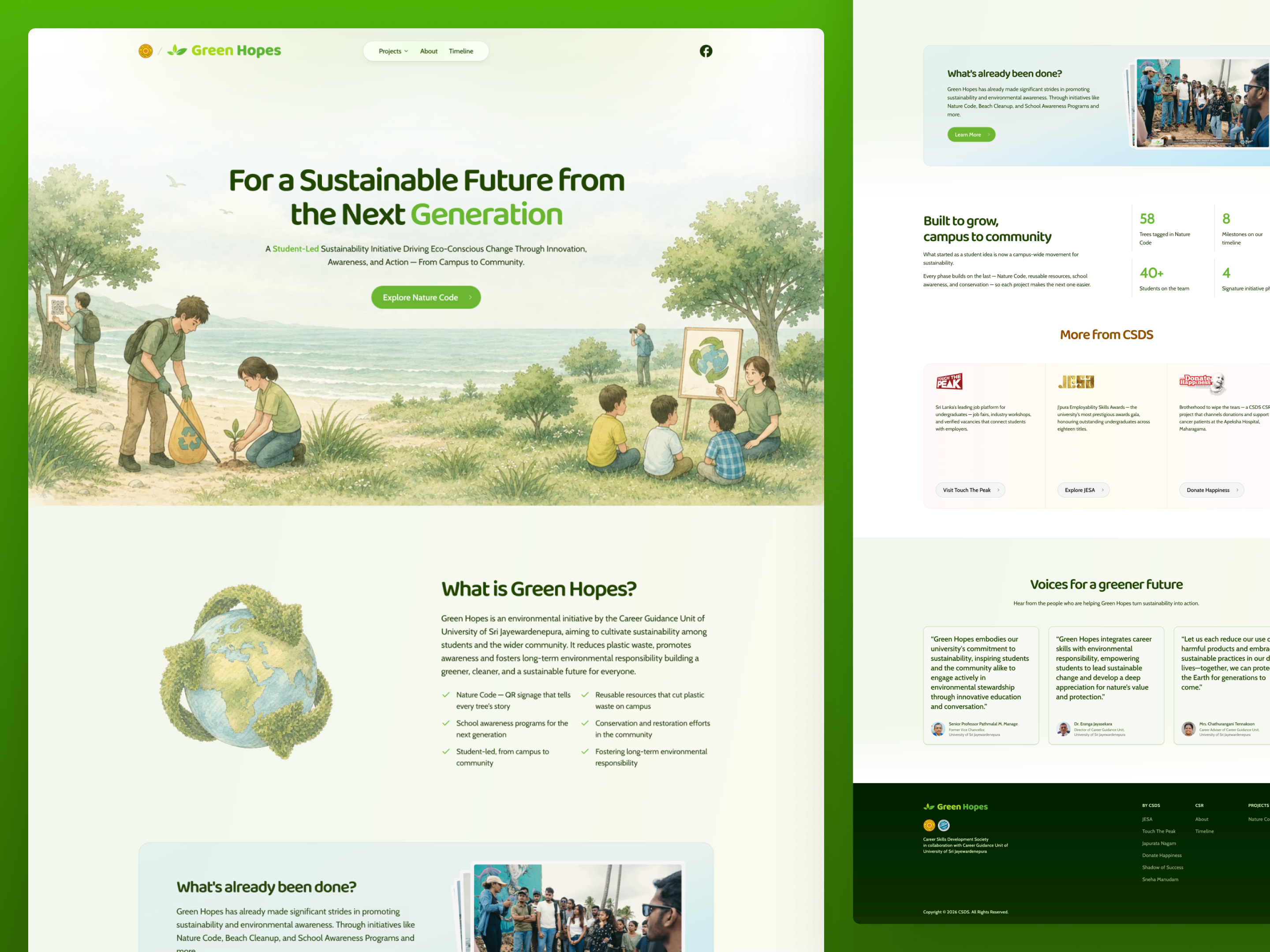 Green Hopes design, full preview